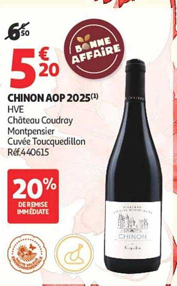 CHINON AOP 2025(1) HVE Château Coudray Montpensier Cuvée Tocqueillon Réf.440615