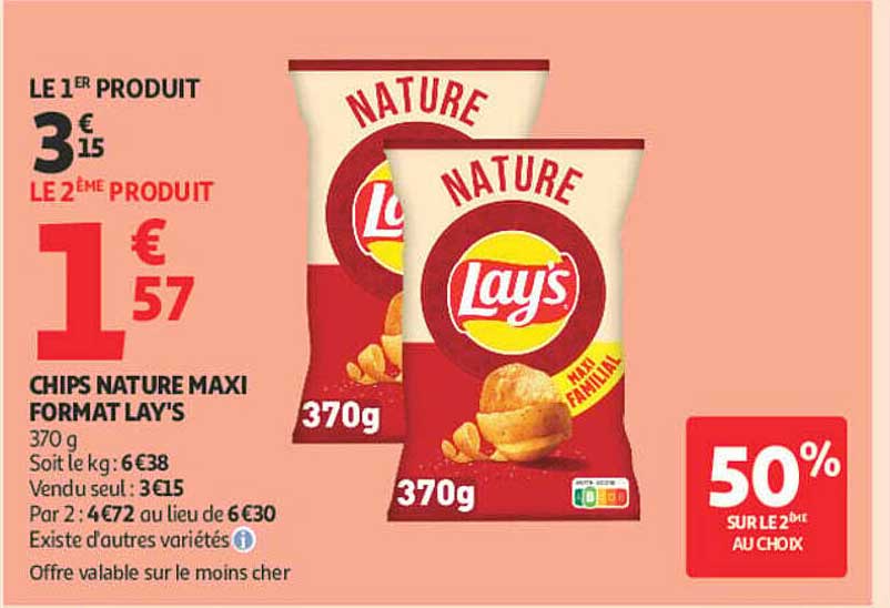 CHIPS NATURE MAXI FORMAT LAY'S