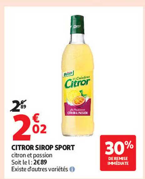 CITROR SIROP SPORT citron et passion