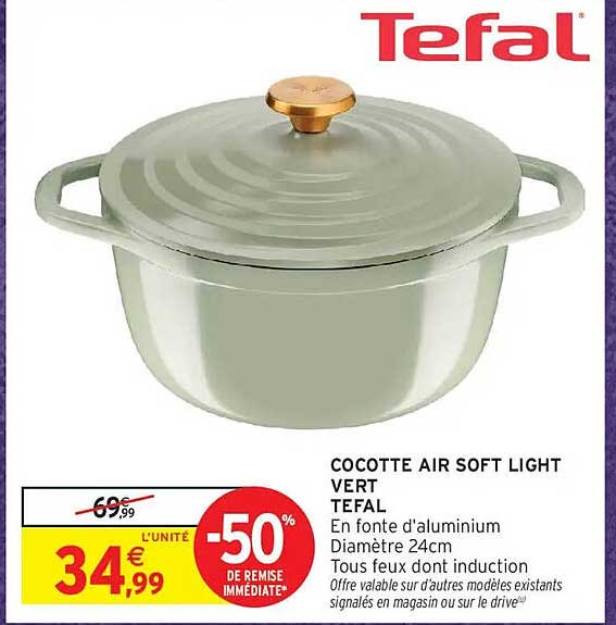 COCOTTE AIR SOFT LIGHT VERT TEFAL
