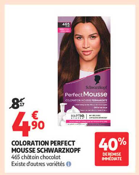 COLORATION PERFECT MOUSSE SCHWARZKOPF 465 châtain chocolat