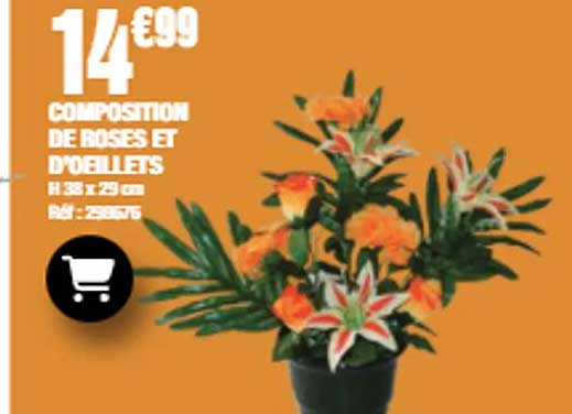 COMPOSITION DE ROSES ET D'OEILLETS