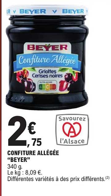 CONFITURE ALLÉGÉE “BEYER”