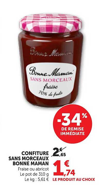 CONFITURE SANS MORCEAUX BONNE MAMAN