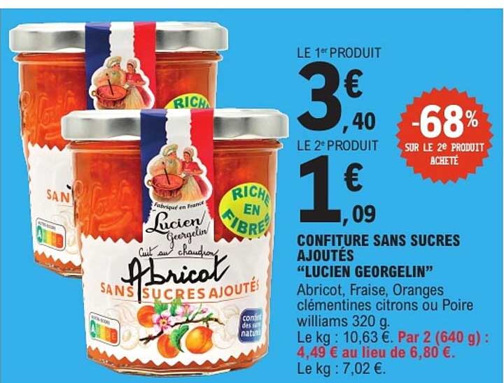 CONFITURE SANS SUCRES AJOUTÉS “LUCIEN GEORGELIN”