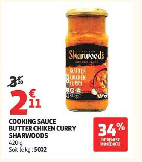 COOKING SAUCE BUTTER CHIKEN CURRY SHARWOODS