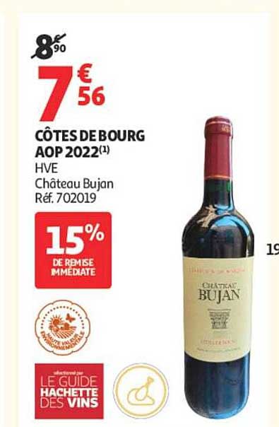 CÔTES DE BOURG AOP 2022(1) HVE Château Bujan Réf. 702019