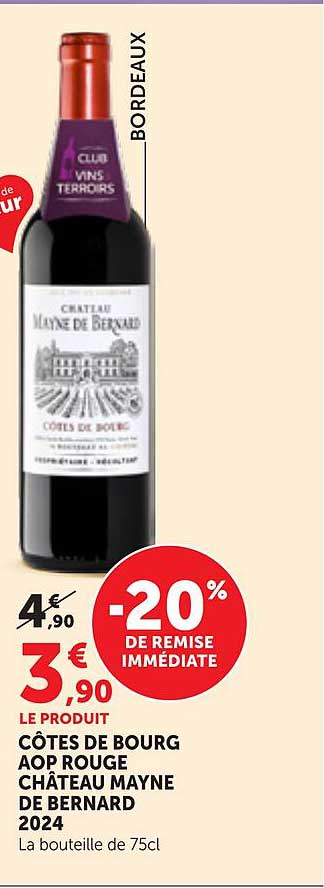 CÔTES DE BOURG AOP ROUGE CHÂTEAU MAYNE DE BERNARD 2024