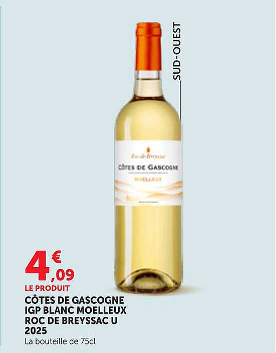CÔTES DE GASCOGNE IGP BLANC MOELLEUX ROC DE BREYSSAC U 2025