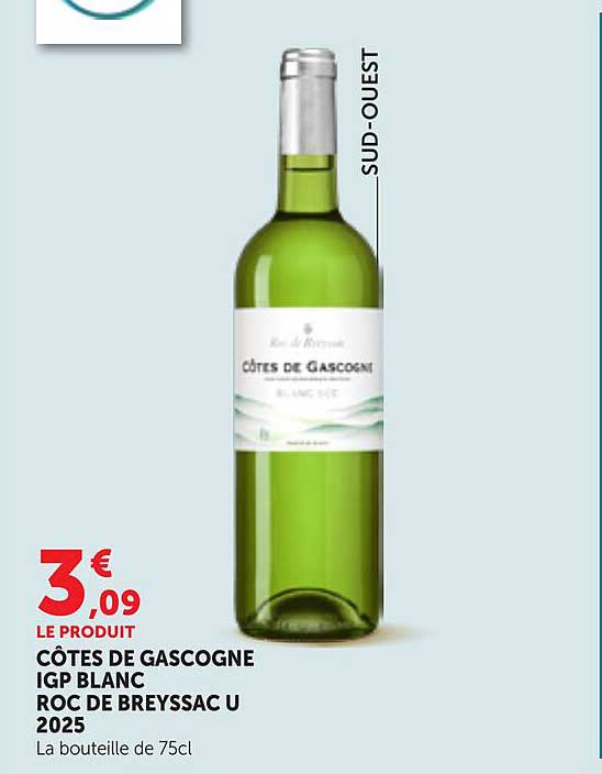 CÔTES DE GASCOGNE IGP BLANC ROC DE BREYSSAC U 2025