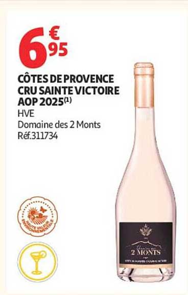 CÔTES DE PROVENCE CRU SAINTE VICTOIRE AOP 2025(1) HVE Domaine des 2 Monts Réf.311734