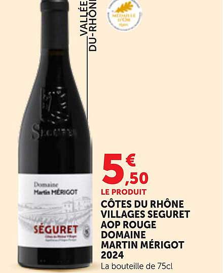 CÔTES DU RHÔNE VILLAGES SEGURET AOP ROUGE DOMAINE MARTIN MÉRIGOT 2024