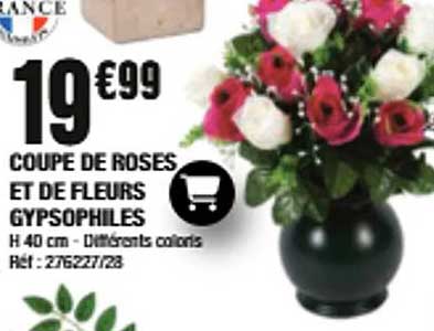 COUPE DE ROSES ET DE FLEURS GYPSOPHILES