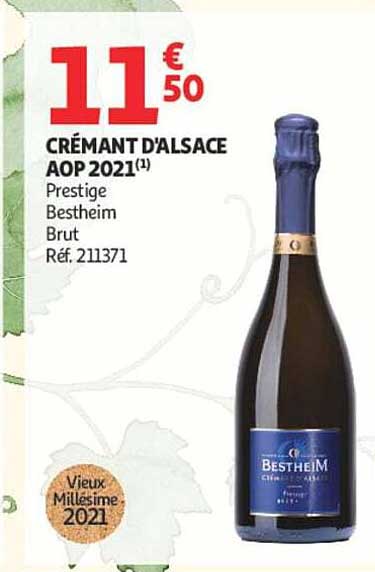 CRÉMANT D’ALSACE AOP 2021(1) Prestige Bestheim Brut Réf. 211371