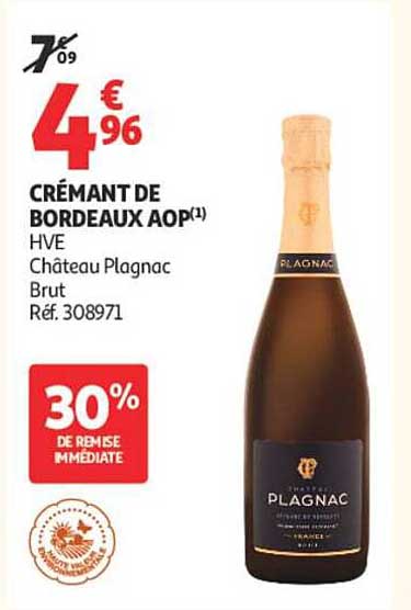 CRÉMANT DE BORDEAUX AOP(1) HVE Château Plagnac Brut Réf. 308971