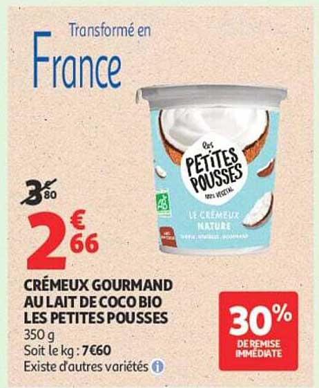 CRÉMEUX GOURMAND AU LAIT DE COCO BIO LES PETITES POUSSES