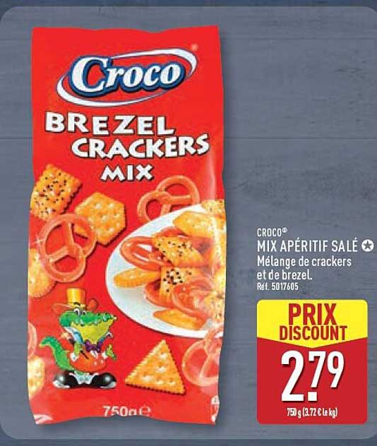 CROCO® MIX APÉRITIF SALÉ Mélange de crackers et de bretzel. Réf. 5017605