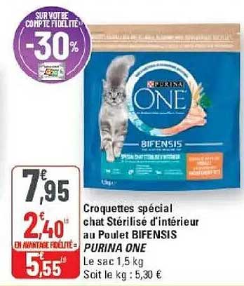 Croquettes spécial chat stérilisé d’intérieur au poulet BIFENSIS PURINA ONE