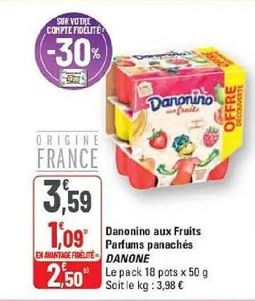 Danonino aux Fruits Parfums panachés
