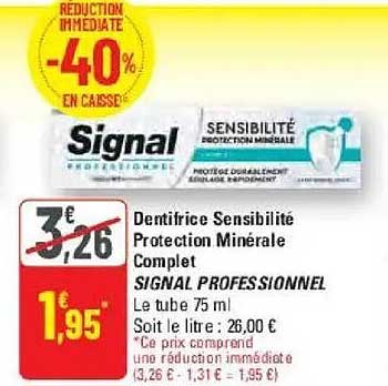 Dentrifice Sensibilité Protection Minérale Complet SIGNAL PROFESSIONNEL
