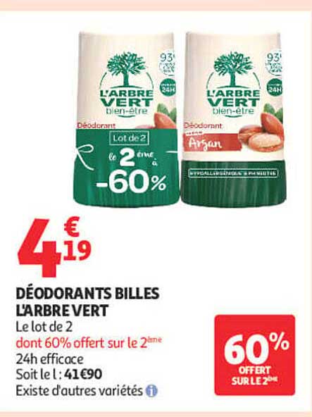 DÉODORANTS BILLES L'ARBRE VERT