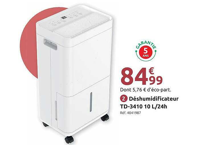 Déshumidificateur TD-3410 10 L/24h