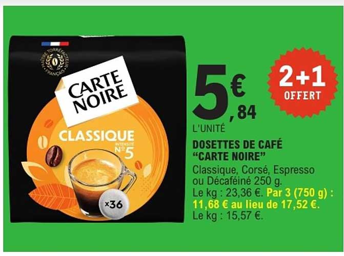 DOSETTES DE CAFÉ “CARTE NOIRE”