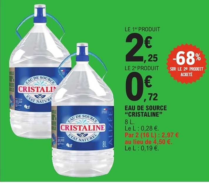 EAU DE SOURCE “CRISTALINE” 8 L