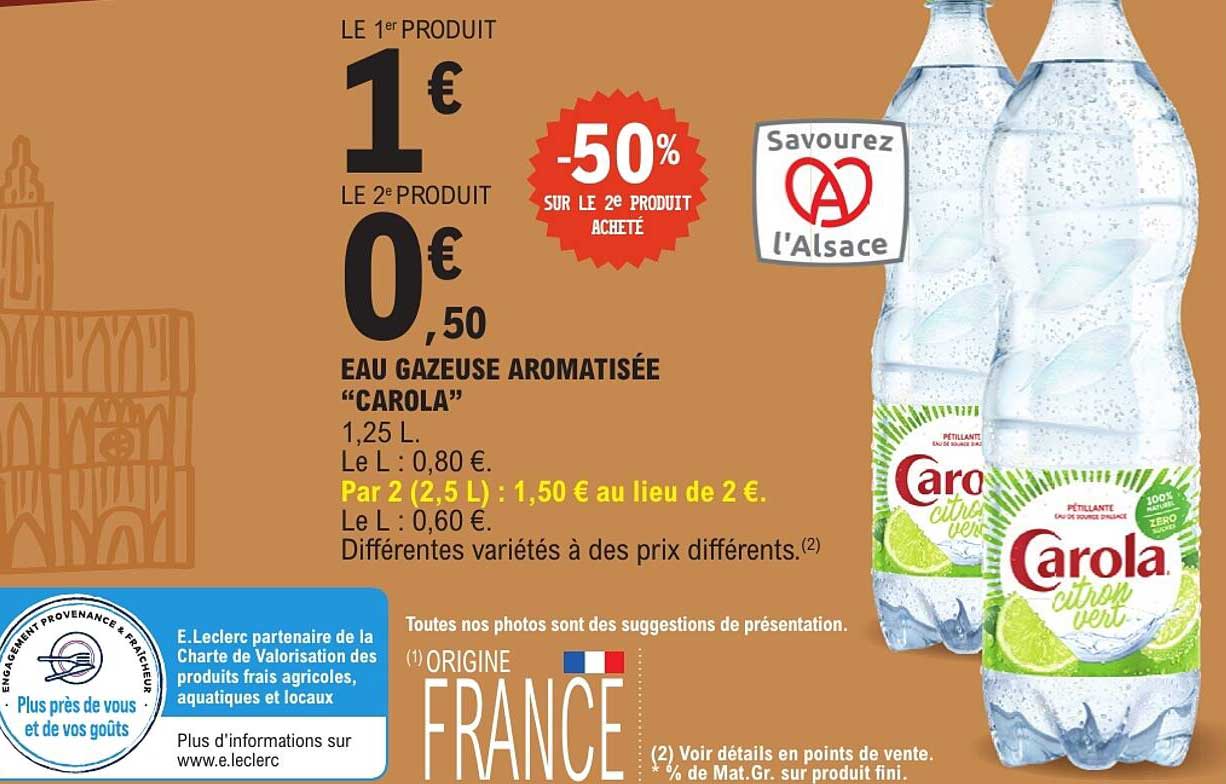 EAU GAZEUSE AROMATISÉE “CAROLA”