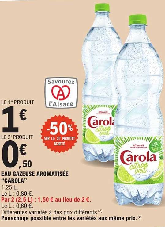 EAU GAZEUSE AROMATISÉE “CAROLA”