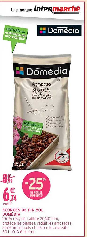 Écorces de pin 50L Domédia