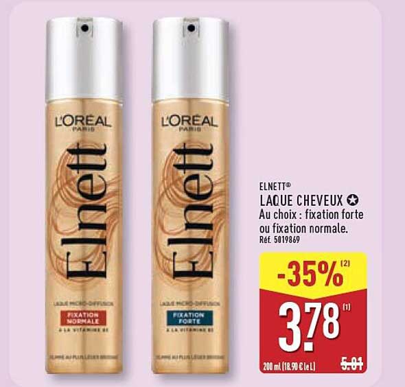 ELNETT LAQUE CHEVEUX Au choix : fixation forte ou fixation normale. Réf. 5019869