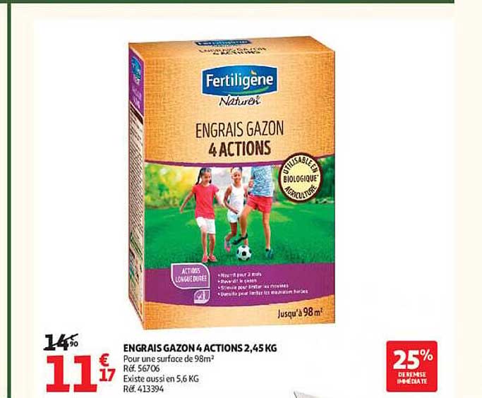 ENGRAIS GAZON 4 ACTIONS 2,45 KG