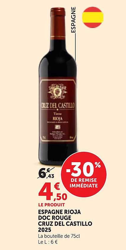ESPAGNE RIOJA DOC ROUGE CRUZ DEL CASTILLO 2025