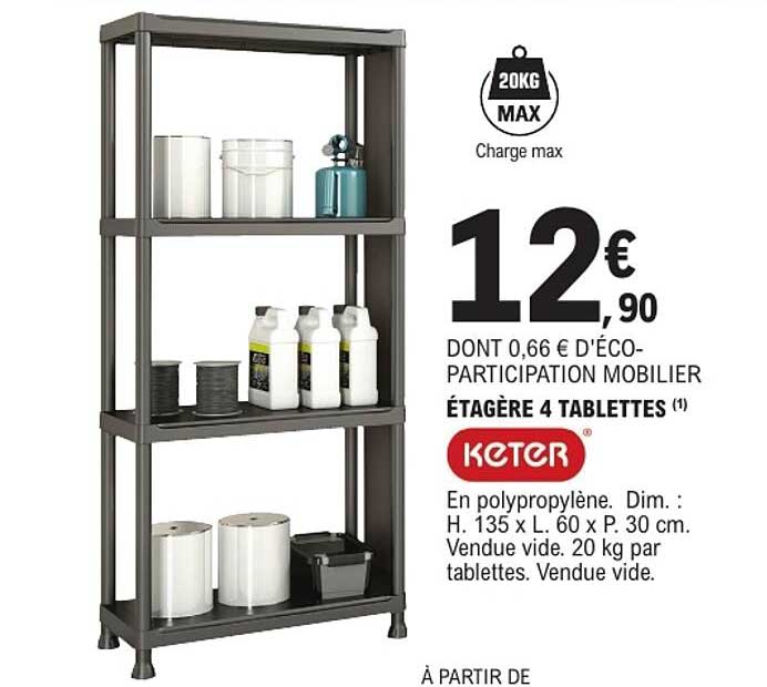 ÉTAGÈRE 4 TABLETTES