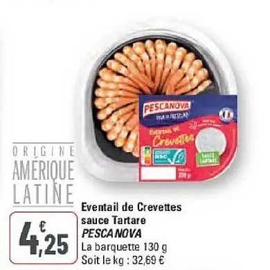 Eventail de Crevettes sauce Tartare PESCANOVA