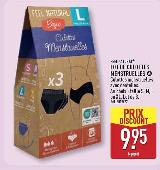 FEEL NATURAL® LOT DE CULOTTES MENSTRUELLES