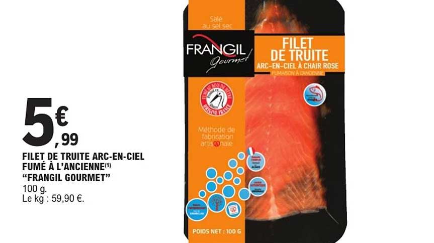 FILET DE TRUITE ARC-EN-CIEL FUMÉ À L’ANCIENNE(1) “FRANGIL GOURMET”