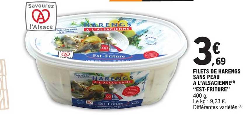 FILETS DE HARENGS SANS PEAU À L’ALSACIENNE "EST-FRITURE"