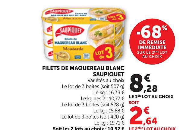 FILETS DE MAQUEREAU BLANC SAUPIQUET