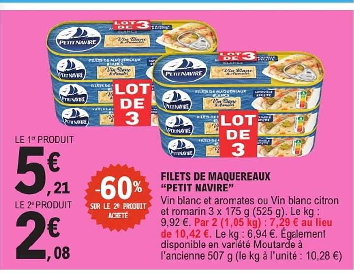 FILETS DE MAQUEREAUX “PETIT NAVIRE”