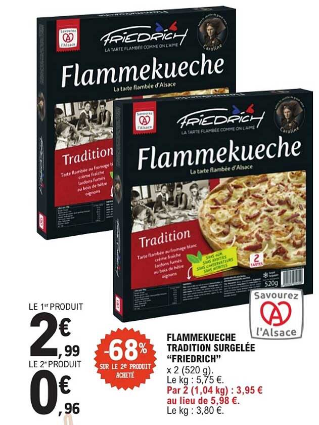 FLAMMEKUECHE TRADITION SURGELÉE “FRIEDRICH” x 2 (520 g)