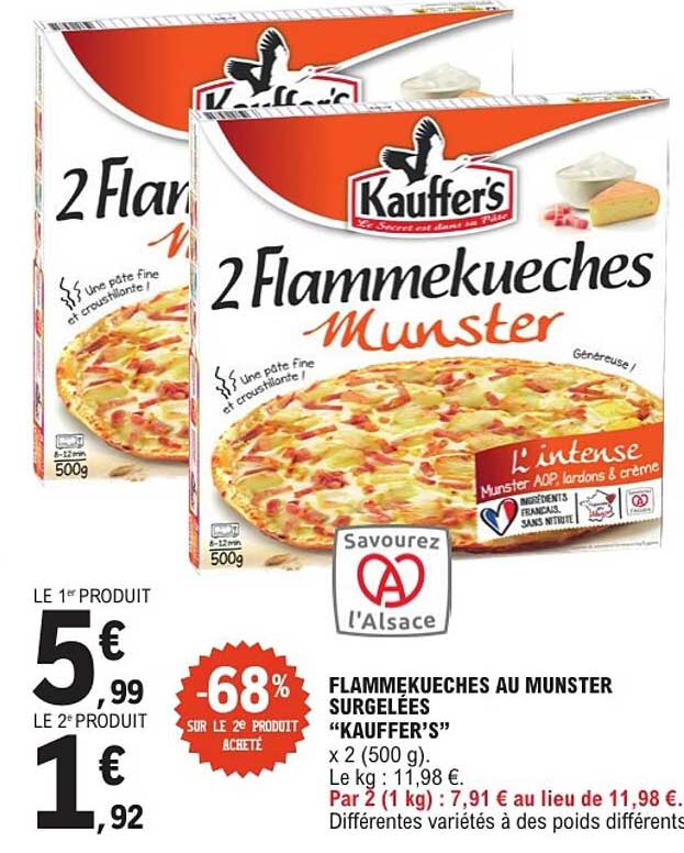 FLAMMEKUECHES AU MUNSTER SURGELÉES “KAUFFER’S”