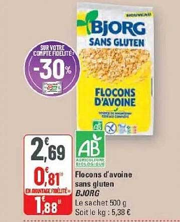 Flocons d’avoine sans gluten BIORG