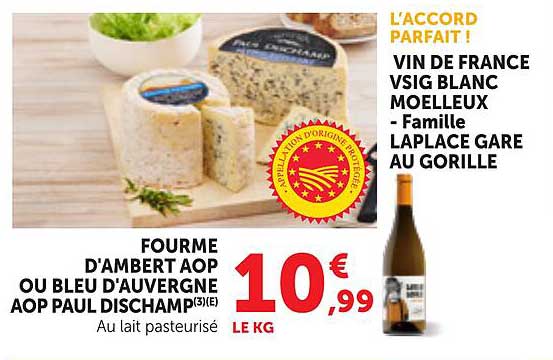 FOURME D'AMBERT AOP OU BLEU D'AUVERGNE AOP PAUL CHAMPS(3)(E) Au lait pasteurisé