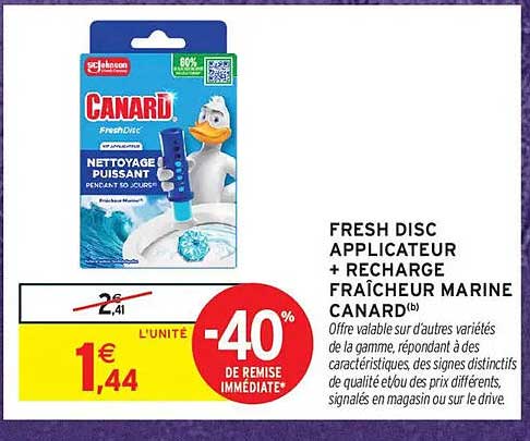 FRESH DISC APPLICATEUR + RECHARGE FRAÎCHEUR MARINE CANARD