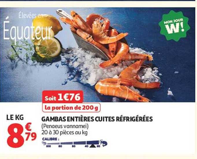 GAMBAS ENTIÈRES CUITES RÉFRIGÉRÉES