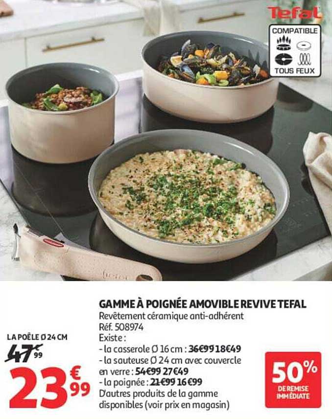 GAMME À POIGNÉE AMOVIBLE REVIVE TEFAL