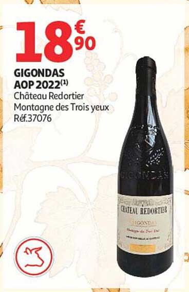 GIGONDAS AOP 2022(1) Château Redortier Montagne des Trois yeux Réf.37076