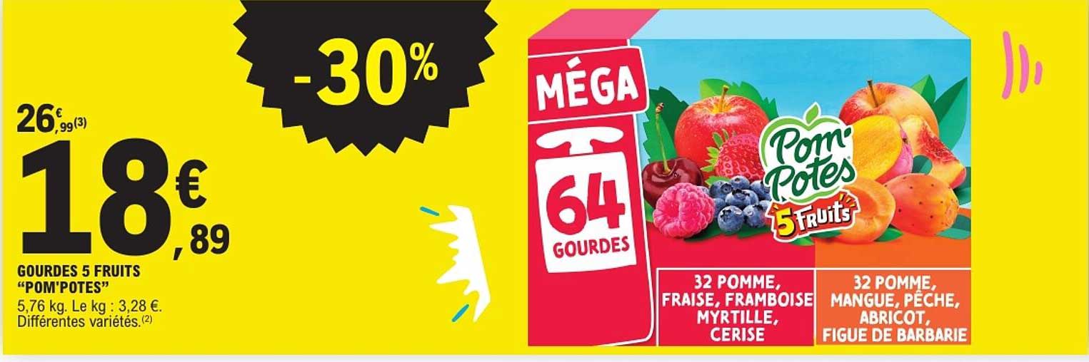 GOURDES 5 FRUITS “POM’POTES”